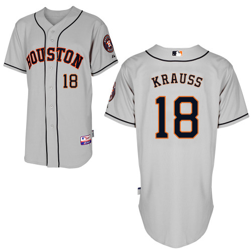 Marc Krauss #18 MLB Jersey-Houston Astros Men's Authentic Road Gray Cool Base Baseball Jersey